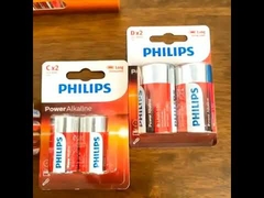 Trockenbatterie 1,5 V PHILIPS C-Alkalibatterien 7500 mAh für Taschenlampen-Fernbedienungen